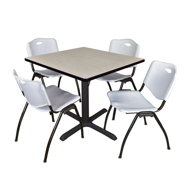 Cain Cain Square Table & Chair Set, Wood, Metal, Plastic Top, Maple TB3636PL47GY - main